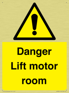 Danger Lift motor room